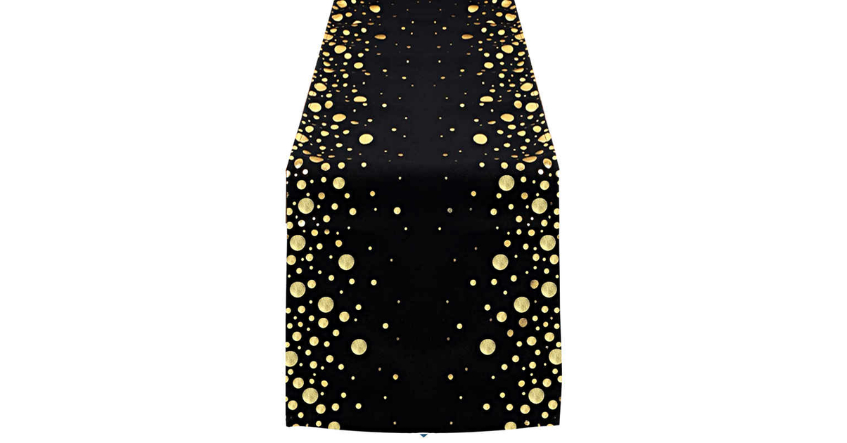 ÉBÈNE | Chemin de Table Noël Noir et Or | Runner Collection